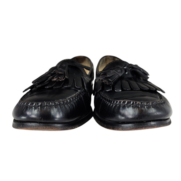 Cole Haan Loafers sz 11D Men Kiltie Fringe Tassels Black Leather Slip On Moc Toe - Picture 4 of 12